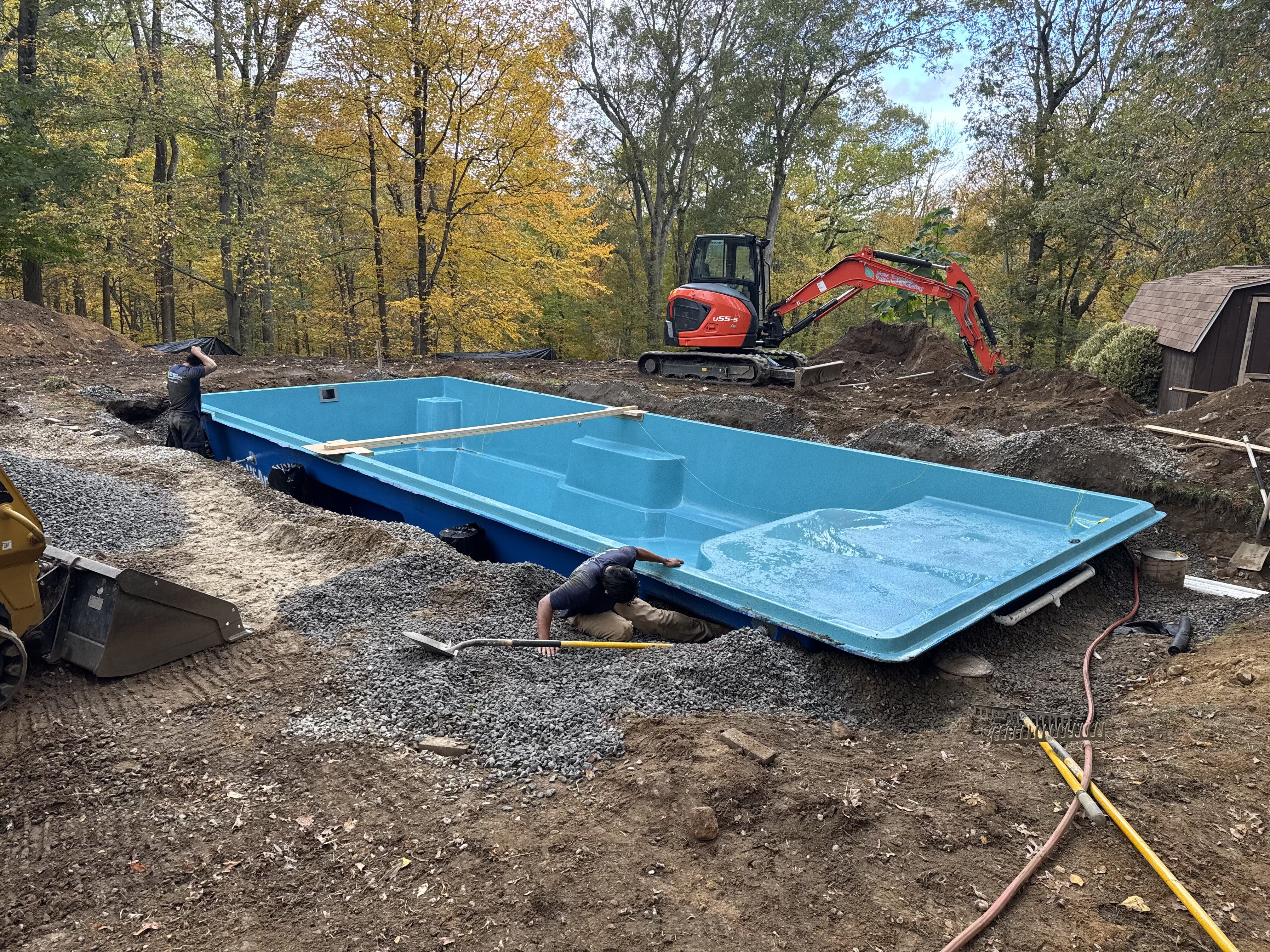 ongoing construction of pool